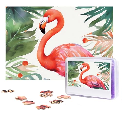Puzzle 300 Teile für Erwachsene, tropischer Flamingo, cooles Tier, Weihnachtspuzzle, Geschenk, Puzzle für Familie, Größe 38 x 26 cm von VducK