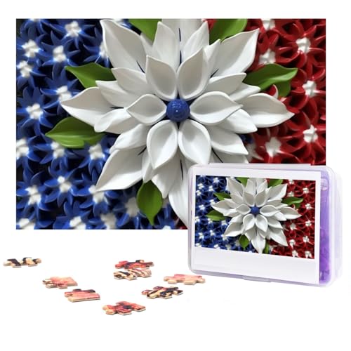 Puzzle 300 Teile für Erwachsene Amerika Patriotische Blume Puzzle Cooles Tier Weihnachtspuzzle Geschenk Puzzle für Familie Größe 38 X 26 cm von VducK