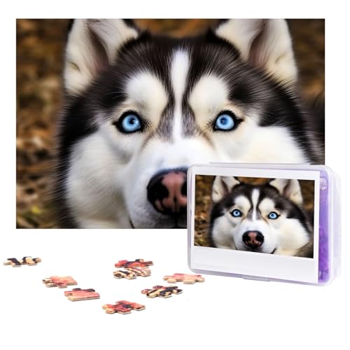 Puzzle 300 Teile für Erwachsene Dumm Husky Hund Jigsaw Puzzle Cooles Tier Weihnachtspuzzle Geschenk Puzzle für Familie Größe 38 X 26 cm von VducK