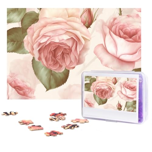 Puzzle 300 Teile für Erwachsene Schönheit Rosa Rosen Puzzle Cooles Tier Weihnachtspuzzle Geschenk Puzzle Für Familie Größe 38 X 26 cm von VducK