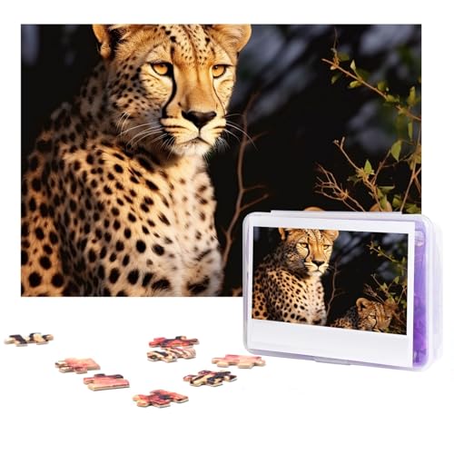 Puzzle 300 Teile für Erwachsene Wildtier Leopard Jigsaw Puzzle Cooles Tier Weihnachtspuzzle Geschenk Puzzle Für Familie Größe 38 X 26 cm von VducK