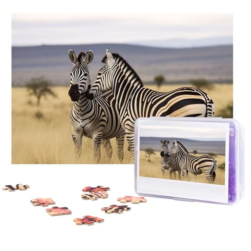 Puzzle 300 Teile für Erwachsene Zebras auf Südafrika Puzzle Cooles Tier Weihnachtspuzzle Geschenk Puzzle für Familie Größe 38 X 26 cm von VducK