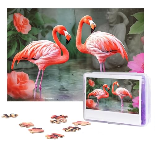 Puzzle 300 Teile für Erwachsene Zwei Rote Flamingos Puzzle Cooles Tier Weihnachtspuzzle Geschenk Puzzle Für Familie Größe 38 X 26 cm von VducK