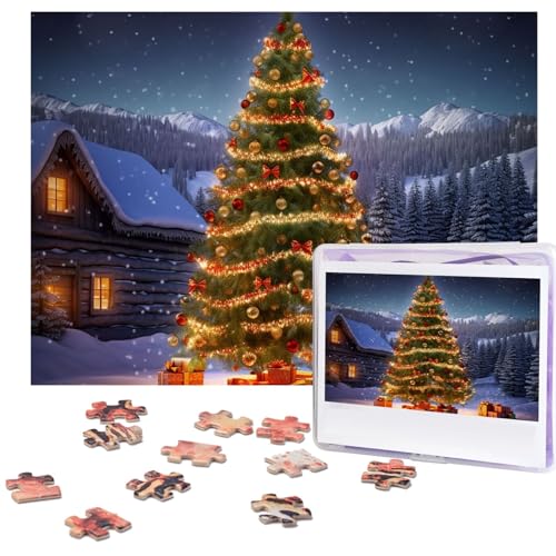 Puzzle 500 Teile für Erwachsene, Weihnachtsbaum-Puzzle, cooles Tier-Weihnachtspuzzle, Geschenk, Puzzle für Familie, Größe 52 x 38 cm von VducK
