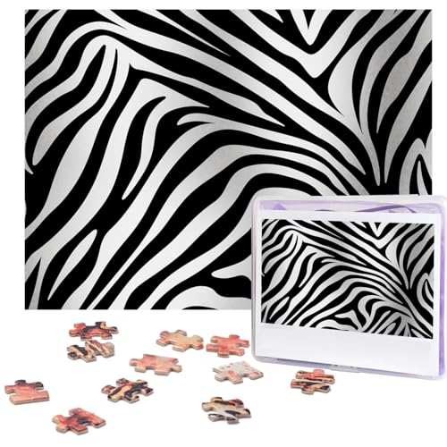 Puzzle 500 Teile für Erwachsene, Zebra-Druck, cooles Tier-Weihnachtspuzzle, Geschenk, Puzzle für Familie, Größe 52 x 38 cm von VducK