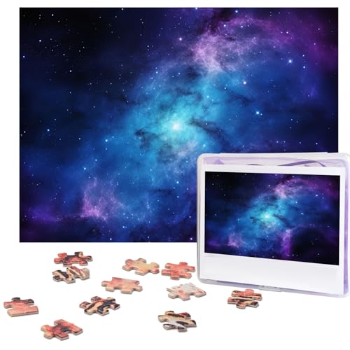 Puzzle 500 Teile für Erwachsene, blaue Galaxie, cooles Tier-Weihnachtspuzzle, Geschenk, Puzzle für Familie, Größe 52 x 38 cm von VducK