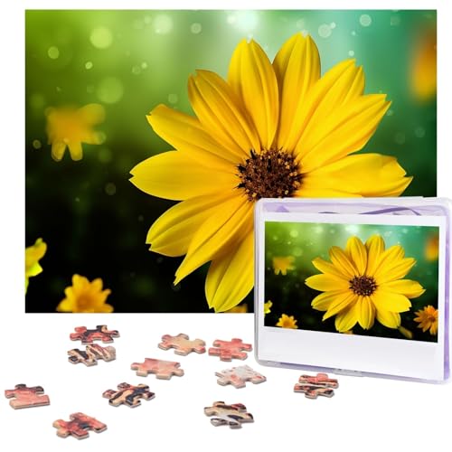 Puzzle 500 Teile für Erwachsene, gelbe Blume, cooles Tier-Weihnachtspuzzle, Geschenk, Puzzle für Familie, Größe 52 x 38 cm von VducK