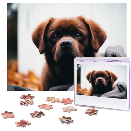 Puzzle 500 Teile für Erwachsene, niedlicher Hund, cooles Tier-Weihnachtspuzzle, Geschenk, Puzzle für Familie, Größe 52 x 38 cm von VducK