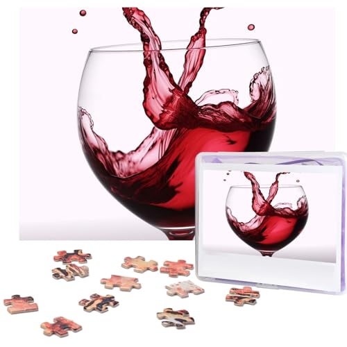 Puzzle 500 Teile für Erwachsene 3D Rotwein Herz Puzzle Cool Tier Weihnachtspuzzle Geschenk Puzzle für Familie Größe 52 X 38 cm von VducK