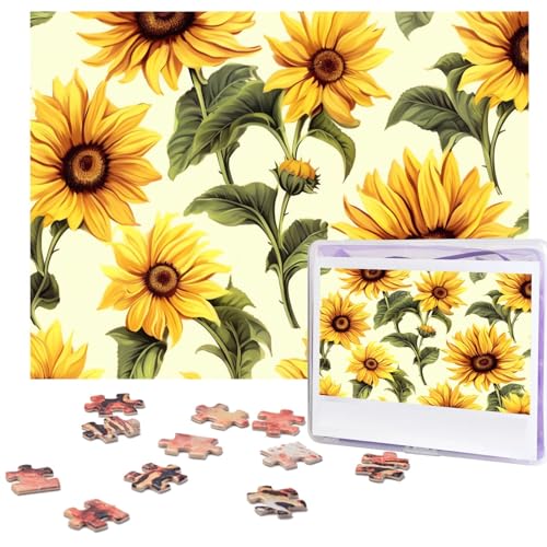 Puzzle 500 Teile für Erwachsene Sommer Sonnenblume Puzzle Cool Tier Weihnachten Puzzle Geschenk Puzzle für Familie Größe 52 X 38 cm von VducK