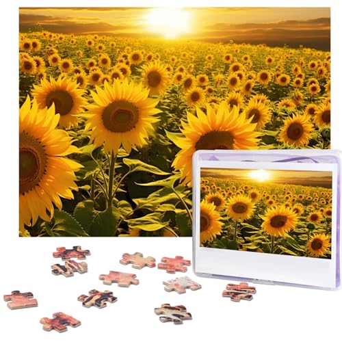 Puzzle 500 Teile für Erwachsene Sonne Sonnenblume Puzzle Cool Tier Weihnachten Puzzle Geschenk Puzzle für Familie Größe 52 X 38 cm von VducK