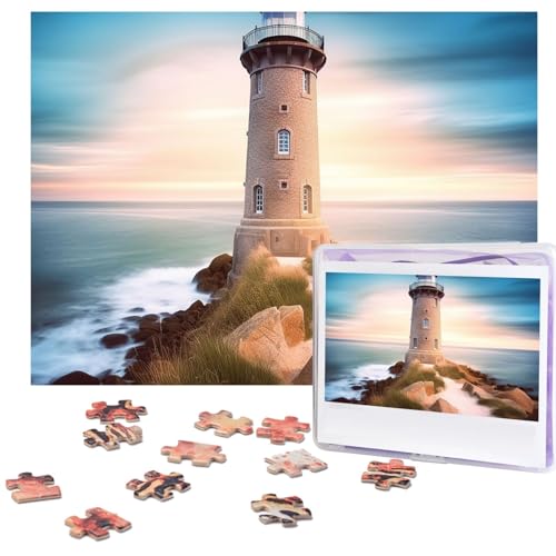 Puzzle 500 Teile für Erwachsene Strand Leuchtturm Jigsaw Puzzle Cooles Tier Weihnachtspuzzle Geschenk Puzzle für Familie Größe 52 X 38 cm von VducK