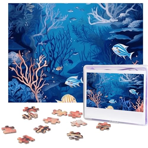Puzzle 500 Teile für Erwachsene Unterwasser Meer Muster Jigsaw Puzzle Cool Tier Weihnachten Puzzle Geschenk Puzzle Für Familie Größe 52 X 38 cm von VducK