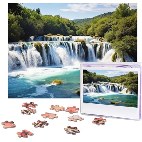 Puzzle 500 Teile für Erwachsene Wasserfälle am Fluss Krka Puzzle Cooles Tier Weihnachtspuzzle Geschenk Puzzle für Familie Größe 52 X 38 cm von VducK