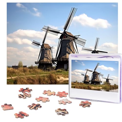 Puzzle 500 Teile für Erwachsene Windmühlen Puzzle Cooles Tier Weihnachtspuzzle Geschenk Puzzle für Familie Größe 52 x 38 cm von VducK