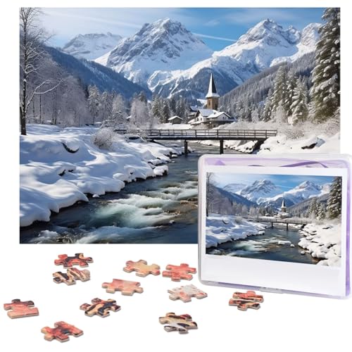 Puzzle 500 Teile für Erwachsene Winterlandschaft in den Bayerischen Alpen Puzzle Cooles Tier Weihnachtspuzzle Geschenk Puzzle für Familie Größe 52 x 38 cm von VducK