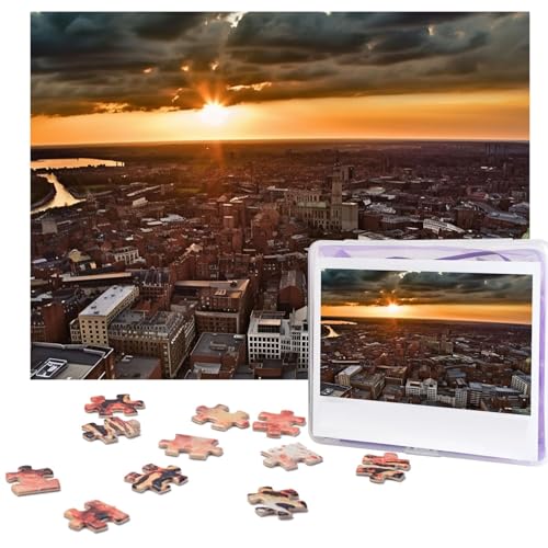 Puzzle 500 Teile für Erwachsene York City Sonnenuntergang Bild Puzzle Cooles Tier Weihnachtspuzzle Geschenk Puzzle für Familie Größe 52 X 38 cm von VducK