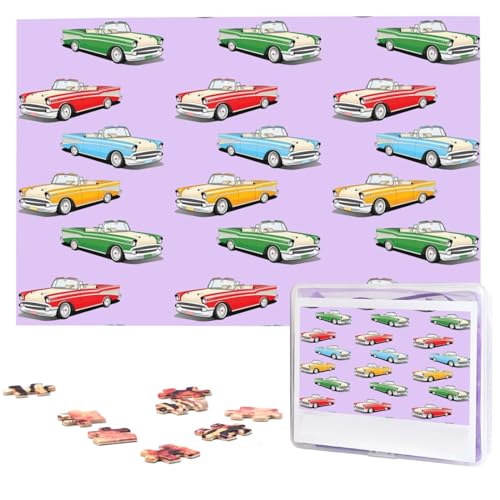 Puzzles 1000 Teile Classic Car Roadsters Old Fashioned Personalized Jigsaw Puzzles Photos Puzzle for Family Picture Puzzle for Adults Wedding Birthday Mini Building Bricks Size 75 x 50 cm von VducK