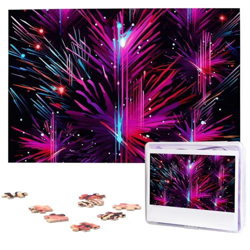 Puzzles 1000 Teile Lila Explosion Personalisierte Puzzles Fotos Puzzle für Familie Bilderpuzzle für Erwachsene Hochzeit Geburtstag Mini Bausteine Größe 75 x 50 cm von VducK