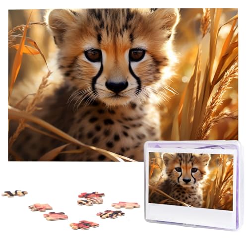 Puzzles 1000 Teile Tiere im Gras Personalisierte Puzzles Fotos Puzzle für Familie Bilderpuzzle für Erwachsene Hochzeit Geburtstag Mini Bausteine Größe 75 x 50 cm von VducK