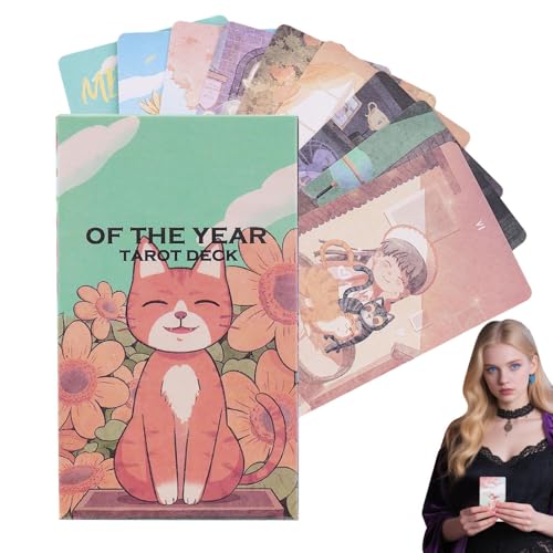 Beginners Tarot Cards, Portable 78-Card Tarot Reading Deck, 4.13x2.44 Inches Sturdy Tabletop Board Game for Spiritual Exploration, Family Bonding Fun Teens, and Youth Beginners Tarot Cards, Portable 78-Card Tarot Reading Deck, 4.13x2.44 Inches Sturdy Tabletop Board Game for Spiritual Exploration, Family Bonding Fun Teens, and Youth von Veasbuu