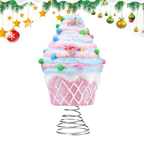 Candy Tree Topper, Pastell Christmas Topper, Dessert Tree Topper, Cute Cupcake Ornaments, Pastell Holiday Decor, Christmas Tree Sweets, Cupcake Christmas Topper, Candy Themed Tree Decor von Veasbuu
