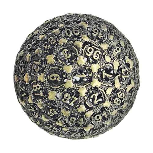 D100 Metal Dice, 100 Sided Polyhedral Dice, Premium Quality Dice for Tabletop Games, Unique and Striking Design Kinds of Role-Playing Games and RPG Adventures for Entertainment von Veasbuu