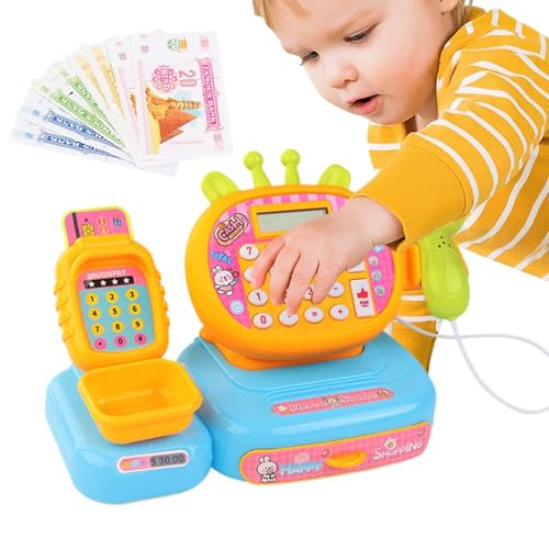 Kids Toy Cash Register, Supermarket Register Pretend Toddler Set with Scanner and Calculator, Money, Lighting and Sound Effects, for Birthday Gift, 9.45x4.53x5.31 inches von Veasbuu