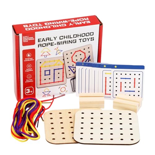Lacing Toy, Wooden Threading Set, Fine Motor Skill Educational Game with Colorful Beads and Strings, Portable Early Learning Activity for Preschooler Ages 3+ Travel Road Trip Plane Lacing Toy, Wooden Threading Set, Fine Motor Skill Educational Game with Colorful Beads and Strings, Portable Early Learning Activity for Preschooler Ages 3+ Travel Road Trip Plane von Veasbuu