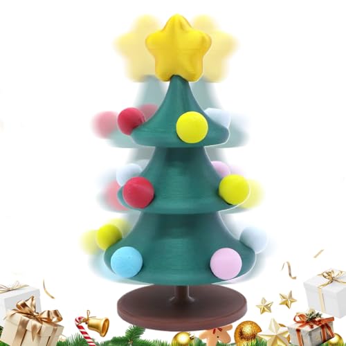 Tanzes Weihnachtsbaum, 3D -gedruckte rotierende Urlaubsverzierung für Outdoor -Display, saisonaler Spaß mit Figurine Keepsake Design, animiertes Weihnachtsdekor für Kinder, Baby, Schreibtisch, Büros von Veasbuu