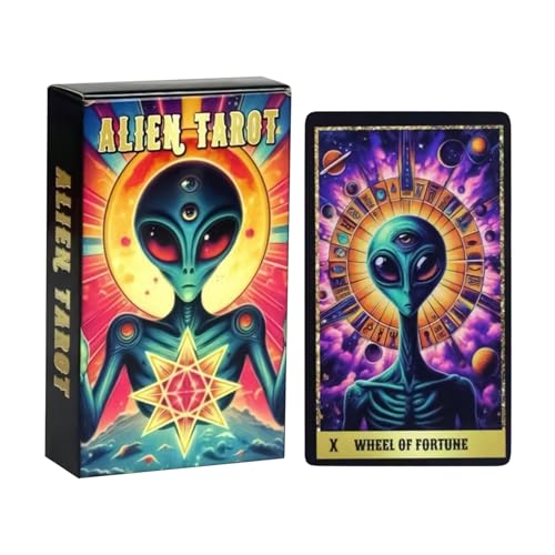 Tarot Card Deck, Oracle Fortune Set, 4.02x2.56 inches 78 Piece Divination Tool, Science Fiction Theme, Psychic Development Aid for Astrology, Beginners, Professionals, Players von Veasbuu