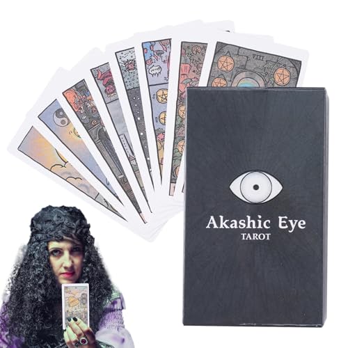 Tarot Cards, Fate Divination Deck, 4.13x2.44 Inches Mysterious Art Eye Board Game, Holiday Gathering, Compact Oracle Card for Outdoor Travel and Spiritual Exploration von Veasbuu