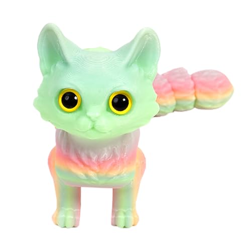 Veasbuu 3D Cat, Printed Figurine, Fidget Animal, 5.91x1.18x1.18 inches Realistic Joints, Movable Parts for Desktop Decor Birthday Easter Party Favors Adults Girls Boys Display Use von Veasbuu