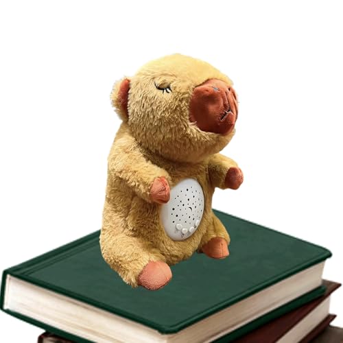 Veasbuu Breathing Stuffed Animal, Plush Capybara Projection Function, 11.81 Inches Bedtime Soothing Companion with Light, Soft Plush Toy for Bedroom, Students, Boys, Girls, Teens and Adults von Veasbuu