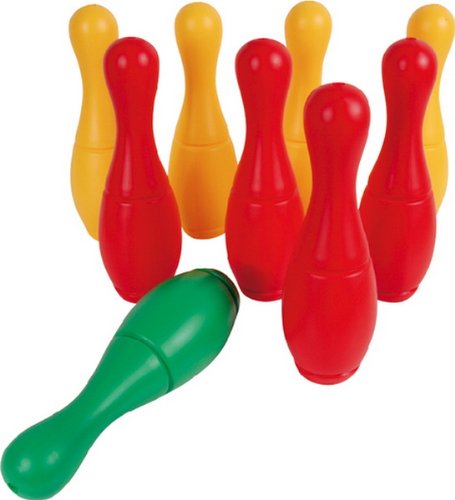 VEDES Großhandel GmbH - Ware Kegelspiel mit Halterung, 9 Kegel, 2 Bälle, mit Wasser oder Sand befüllbar, 26cm VEDES Großhandel GmbH - Ware Kegelspiel mit Halterung, 9 Kegel, 2 Bälle, mit Wasser oder Sand befüllbar, 26cm von Vedes