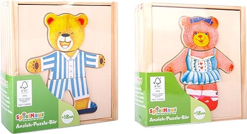 Vedes SpielMaus Anzieh-Bär Schatulle | Sortiert | Holzspielzeug #60449082 von VEDES Großhandel GmbH - Ware
