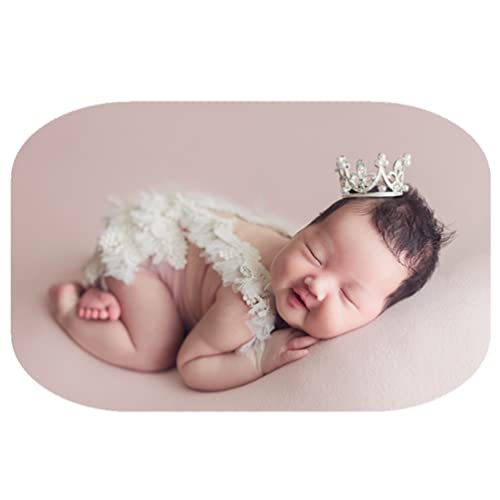 Fotoshooting-Requisiten für Neugeborene, Kunstperlen, Mini-Krone, Strass-Tiara, Baby-Fotografie-Requisiten, Strass-Party-Krone (Silber) von Vedory