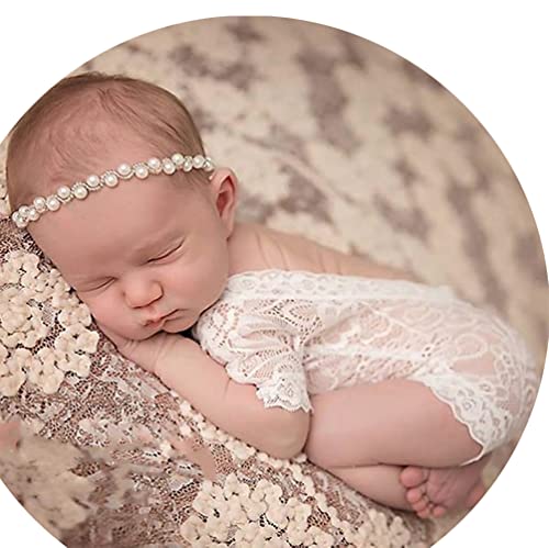 Modischer niedlicher Strampler für Neugeborene, Babys, Mädchen, Fotografie-Requisiten, Spitzen-Strampler, Fotoshooting-Requisiten, Outfits – 0–3 Monate von Vedory