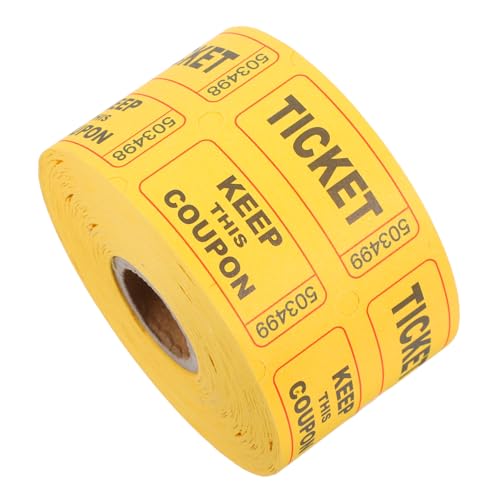 Veemoon 1 Rolle Los Eintrittskarten Für Den Unterricht Tombola-Tickets Für Veranstaltungen Partykarten Tickets Für Die Karnevals-tombola Klassenprämientickets Doppeltes Offsetpapier Yellow von Veemoon