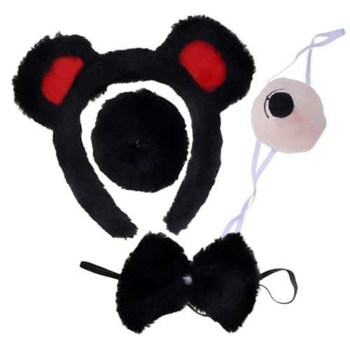 Veemoon Pelzbär-ohr-stirnband-set Mit Fliege Tierkostüm-requisiten Für Ankleidefotografie Veemoon Pelzbär-ohr-stirnband-set Mit Fliege Tierkostüm-requisiten Für Ankleidefotografie von Veemoon