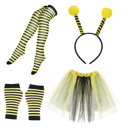 Veemoon 1 Satz Bienenanzuganzug erste Halloween-Bienen-Stirnband Bienenkostüm Zubehör Bienenkostüme für Damen Tutus für Mädchen Bienen-Stirnband für Halloween Tuch von Veemoon