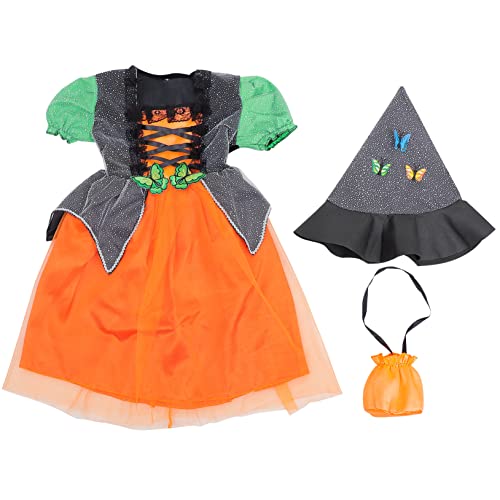 Veemoon 1satz Junge Mädchen Halloween Kostüm Set Modisches Hexen-cosplay Outfit Für Mädchen Für Halloween-partys Und Bühnenaufführungen Mit Zufallshut von Veemoon