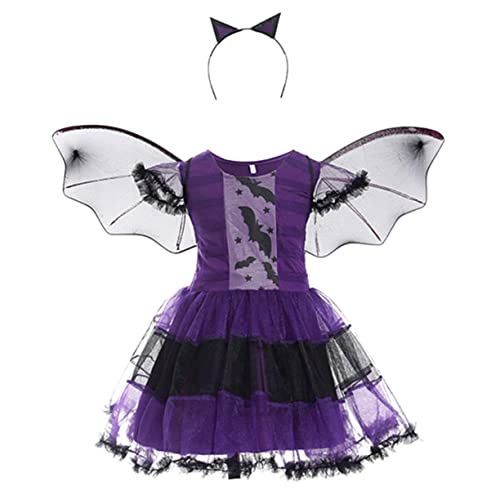 Veemoon 1 Satz Halloween-Kleider kinderkostüme halloween kinderkostum halloween Hexenkostüm Rollenspielkleidung Cosplay-Kleid für Mädchen Kleidung für Kinderrollenspiele Stoff Violett von Veemoon