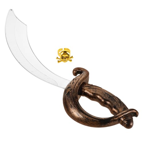 Veemoon 1 Satz Piraten-spielset Schwerter Piratenschwert Kostüm Piratenschwertgürtel Piraten-Accessoires Für Damen Spielzeugschwert Piratenspielzeug Halloween- Plastik Dark Brown von Veemoon
