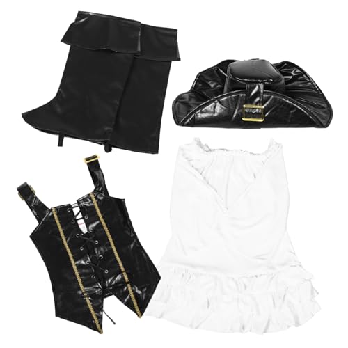 Veemoon Piratenkostüm Für Mädchen Set Beinhaltet Hut Oberteil Und Rock Bequem Atmungsaktiv Ärmel Gothic-kleid Piratenkostüm Für Jungen Und Mädchen Partykleidung von Veemoon