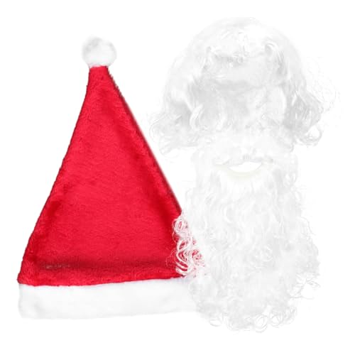 Veemoon 1 Satz Santa Claus Perücke und Bart für Weihnachtskostüme Cosplay Zubehör mit Mütze und Hochwertigem Material für Karneval und Bühnenaufführungen Veemoon 1 Satz Santa Claus Perücke und Bart für Weihnachtskostüme Cosplay Zubehör mit Mütze und Hochwertigem Material für Karneval und Bühnenaufführungen von Veemoon