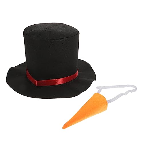 Veemoon 1 Satz Schneemann-anziehzubehör Weihnachten Lustige Weihnachtsmützen Schneemann- Schneemänner Schneemann-zylinder Kleid Schneemann Diy Zubehör Eisig Nase Dekorationen Stoff von Veemoon