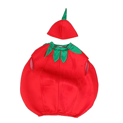 Veemoon 1 Satz Tomatenförmige Kinderkleidung Tomatenhut Tomatenkostüm Hüte Gemüsekostüm Für Tomaten-halloween-kostüm Gemüsekostüme Für Rot Tuch Veemoon 1 Satz Tomatenförmige Kinderkleidung Tomatenhut Tomatenkostüm Hüte Gemüsekostüm Für Tomaten-halloween-kostüm Gemüsekostüme Für Rot Tuch von Veemoon