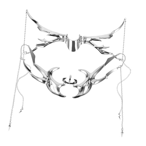Veemoon 1 Satz halloween party halloween gesichtmaske Festivalmaske heloween Frauen Tanzparty- Party-Requisite Punk-Maskenschmuck Zinklegierung Silver von Veemoon