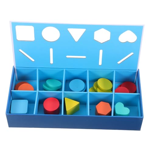 Veemoon 1 Schachtel Farbsortierbox Sortierer für Holzformen Formerkennungstafel Spiele sortieren Rätsel für Kleinkinder im Vorschulalter Formsortierer für Kleinkinder von Veemoon
